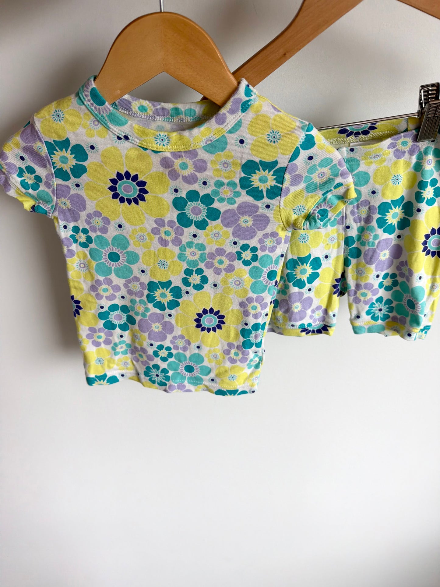 Bright Flower PJ Top + Shorts / 2T