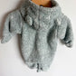 Teal + White Ear Bunting Suit / 1-3m