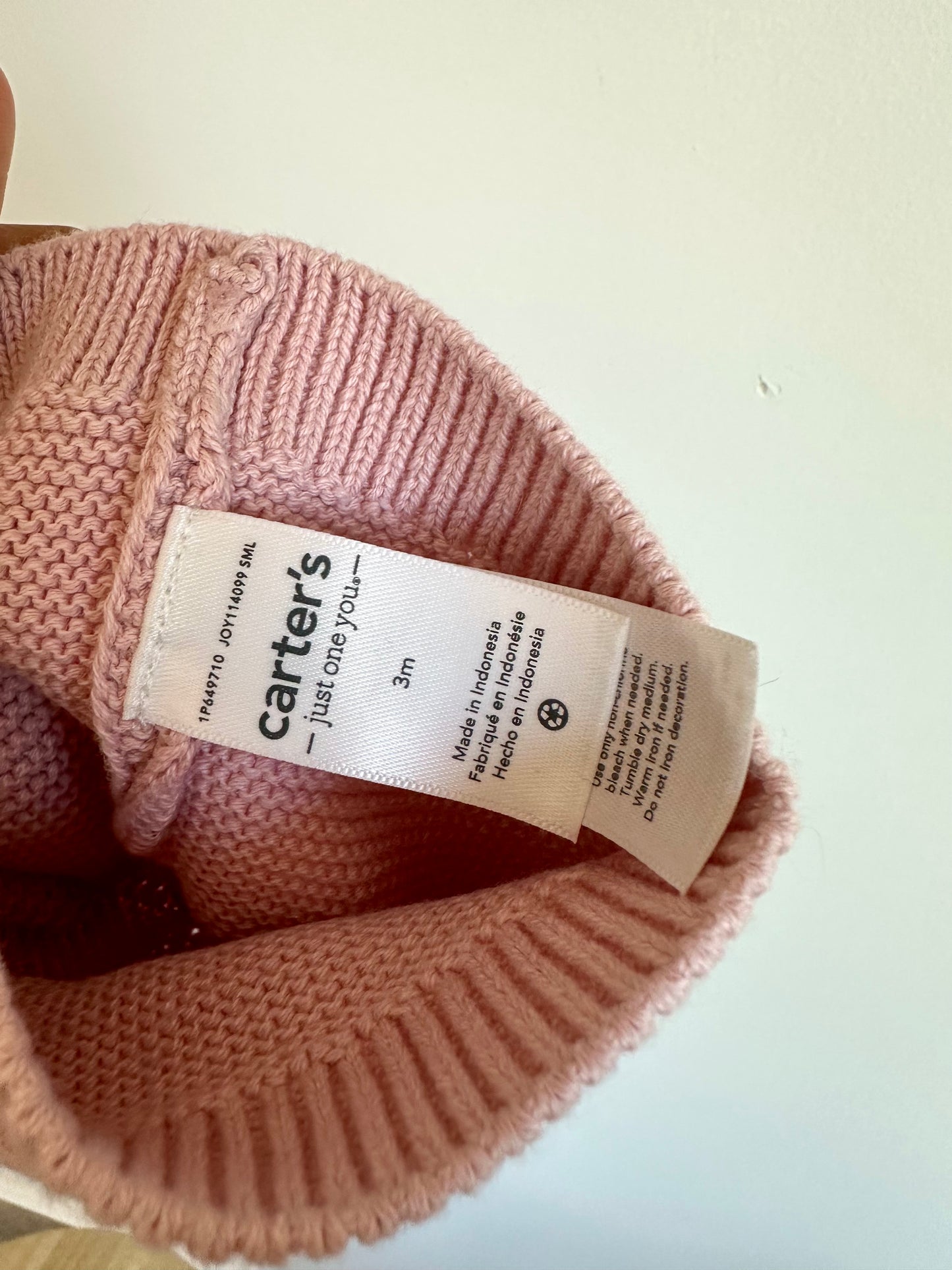 Pink Knit Toque with Ears / 3m