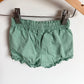 Green Ruffle Trim Shorts / 3-6m