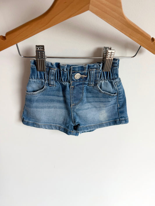 Jean Scrunchy Waist Shorts / 3-6m