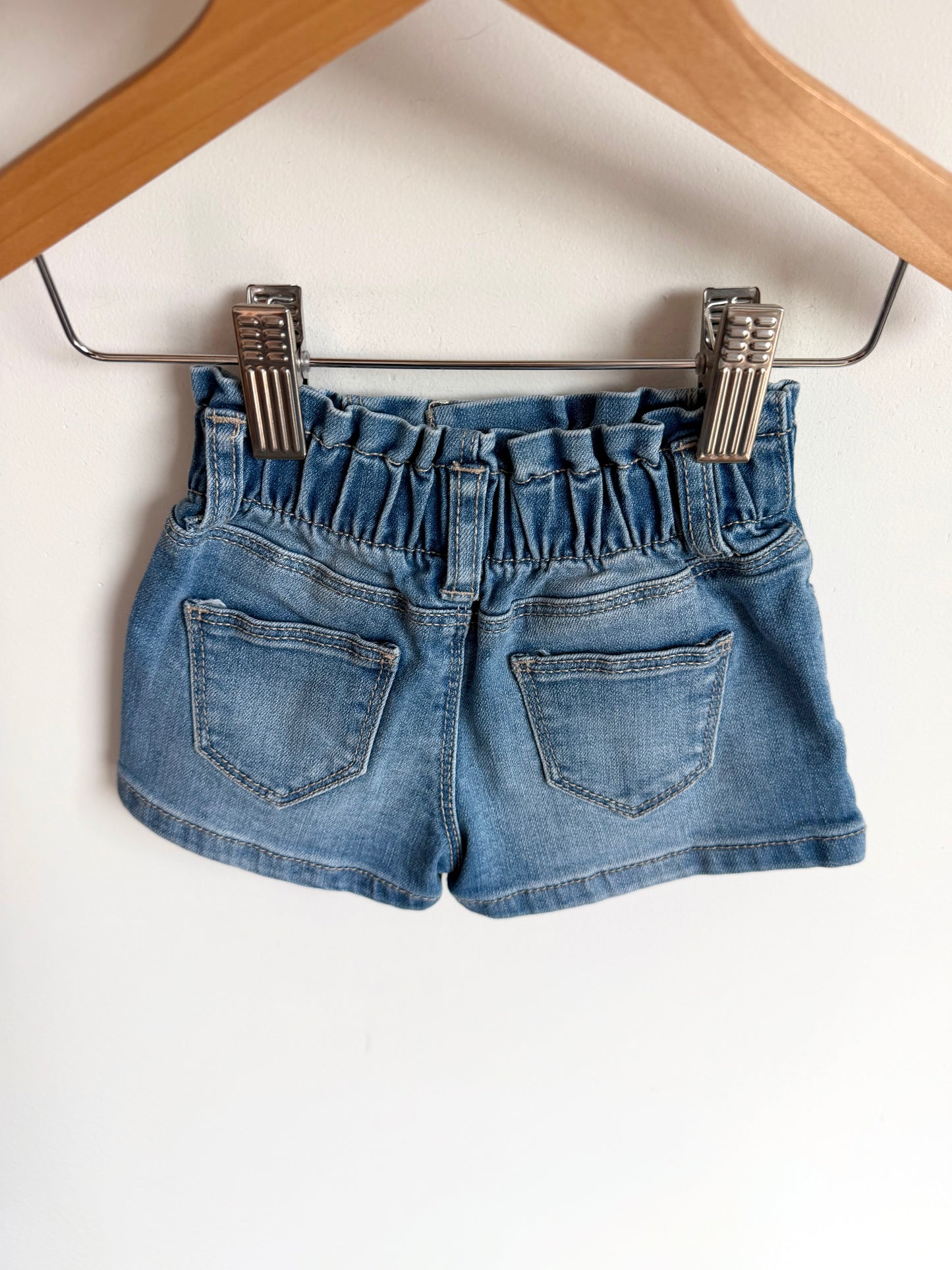 Jean Scrunchy Waist Shorts / 3-6m
