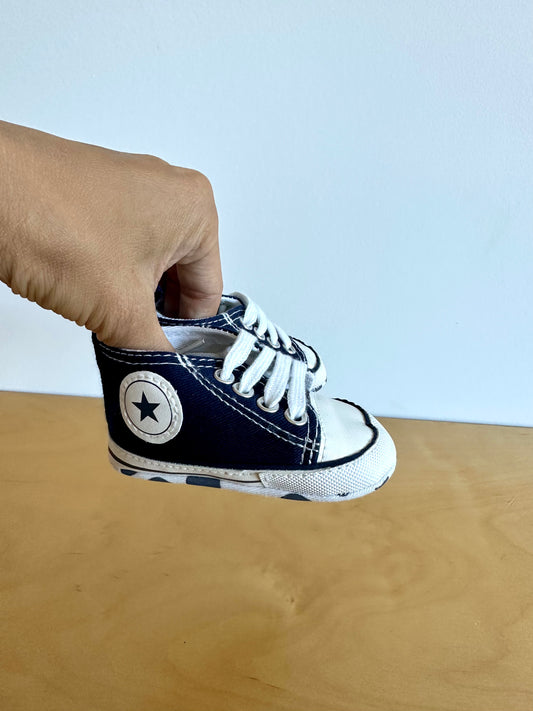 Navy Soft Sole Lace Shoes / 3-6m