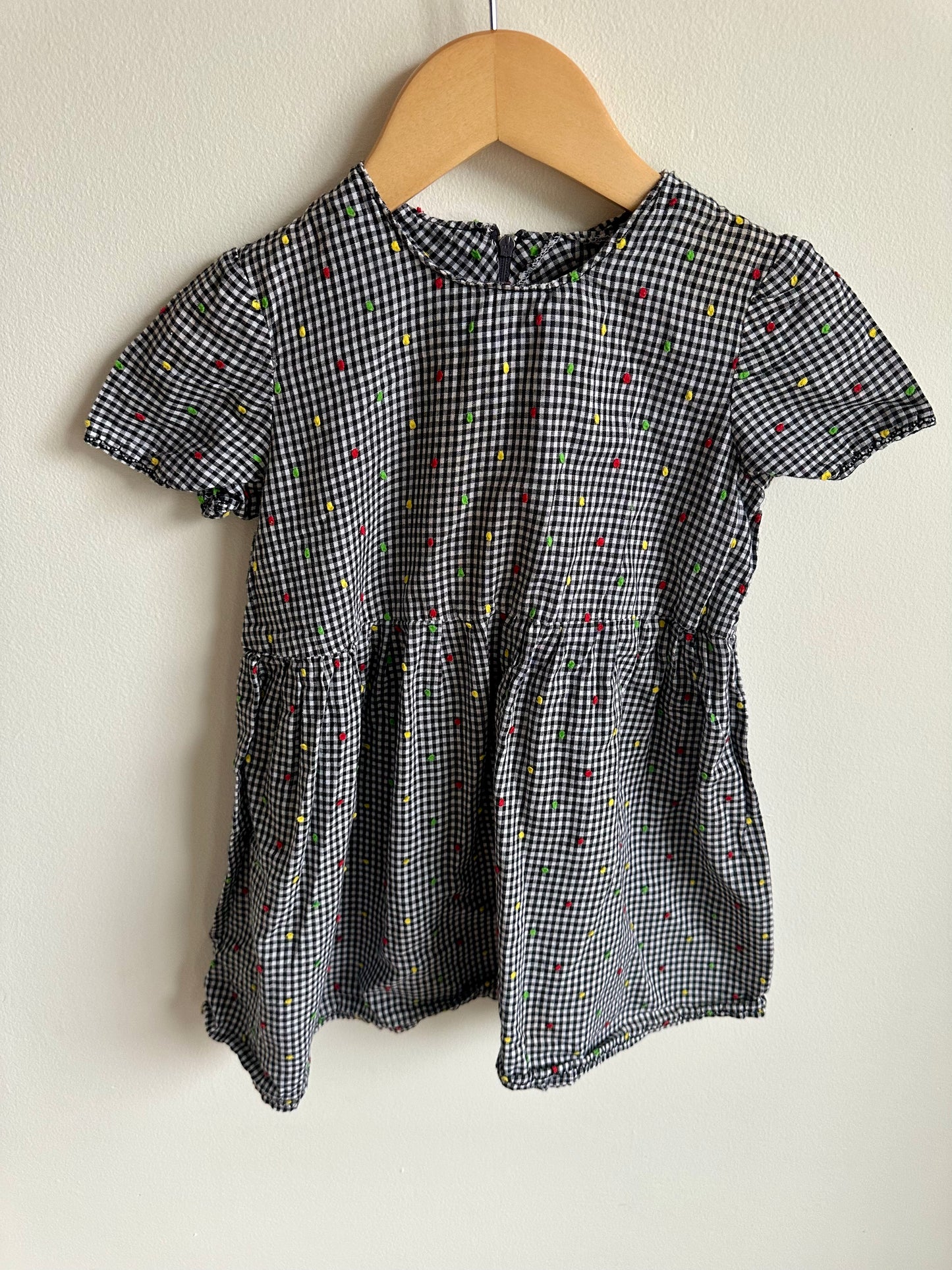 Checkered Dots Dress / 2T?