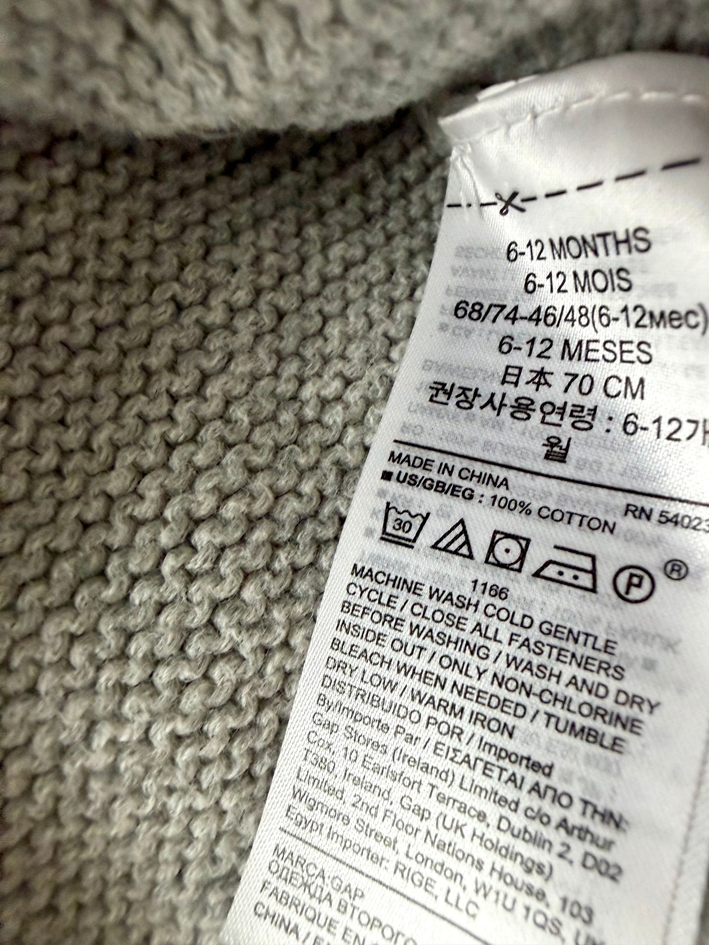 Gap Ear Hood Grey Sweater (PLAY) / 6-12m