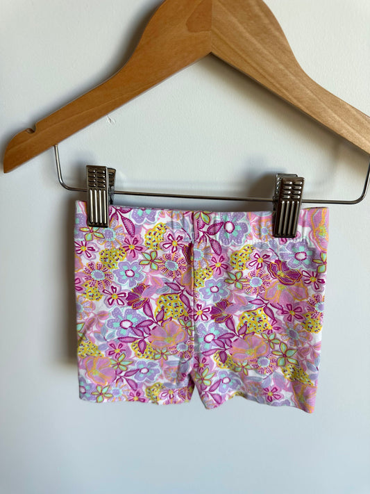 Floral Biker Shorts / 12-18m