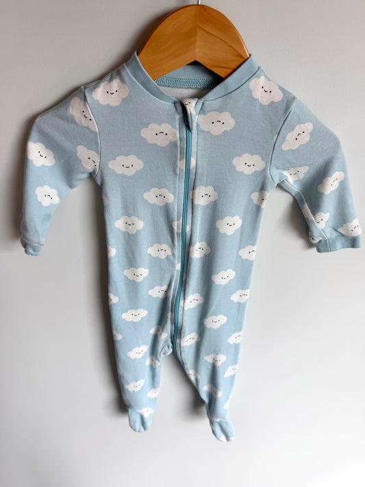 Cloud Blue Cotton Sleeper / 3-6m