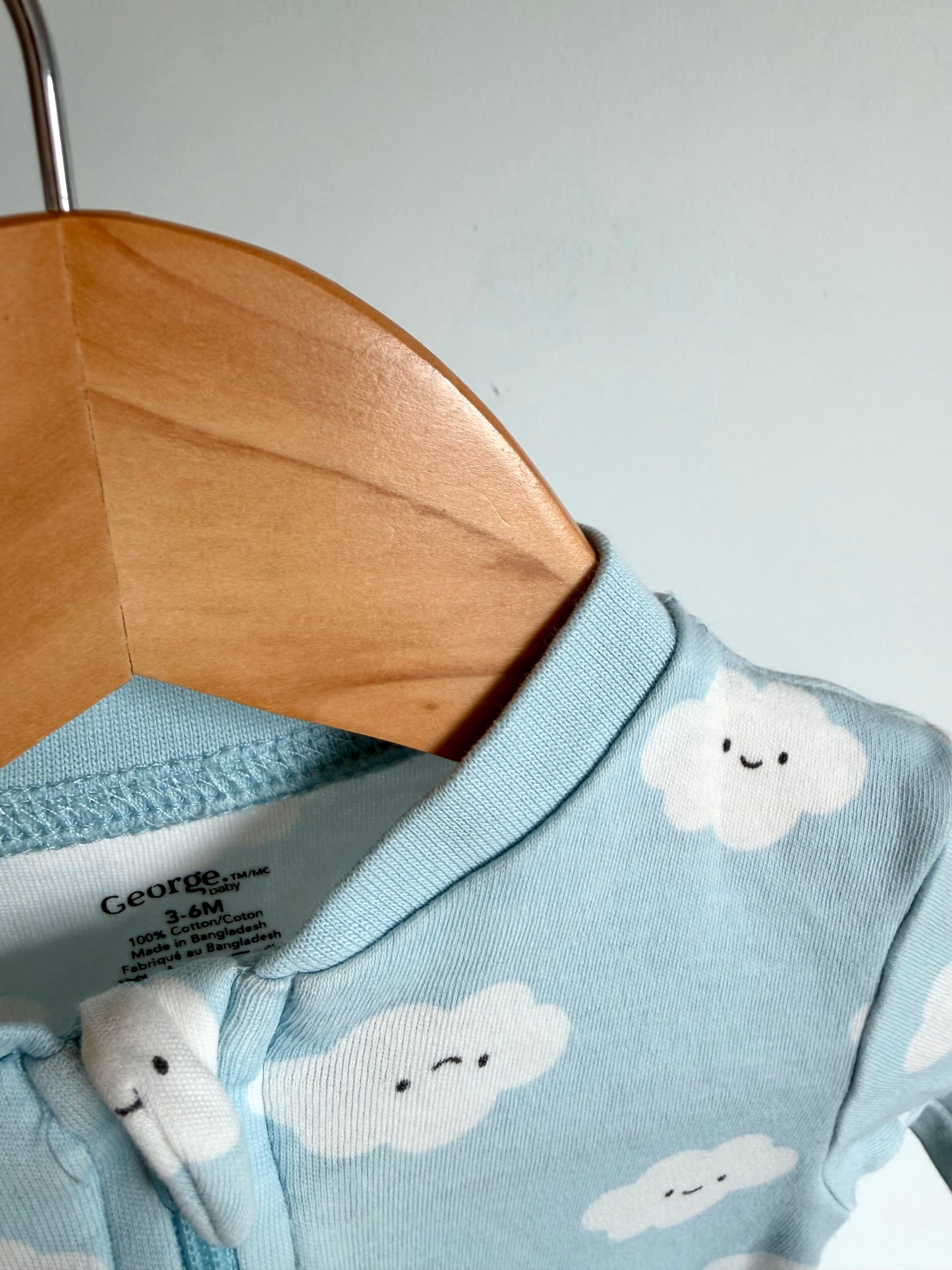 Cloud Blue Cotton Sleeper / 3-6m