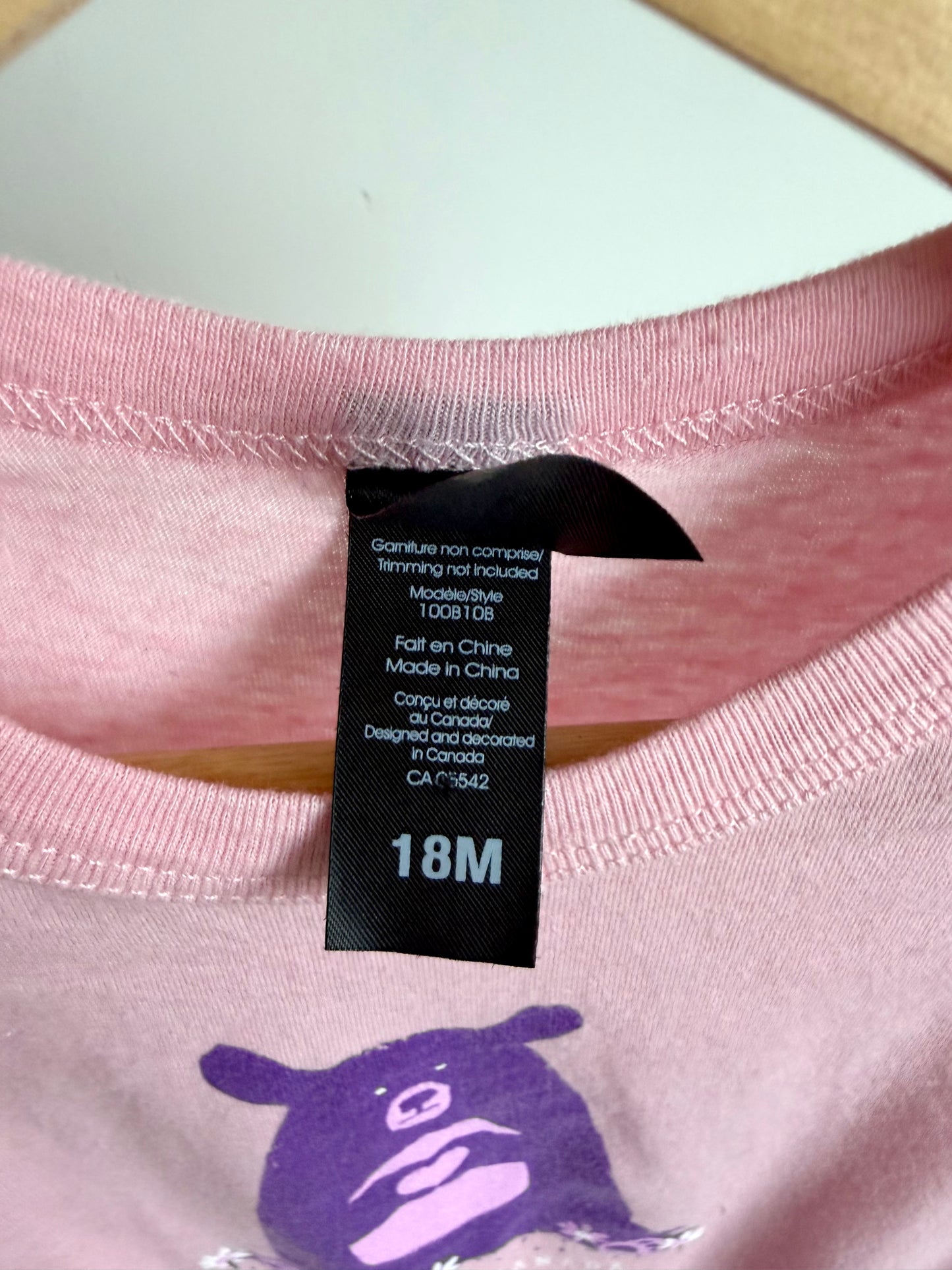 Whistler Canada Pink Bodysuit / 18m