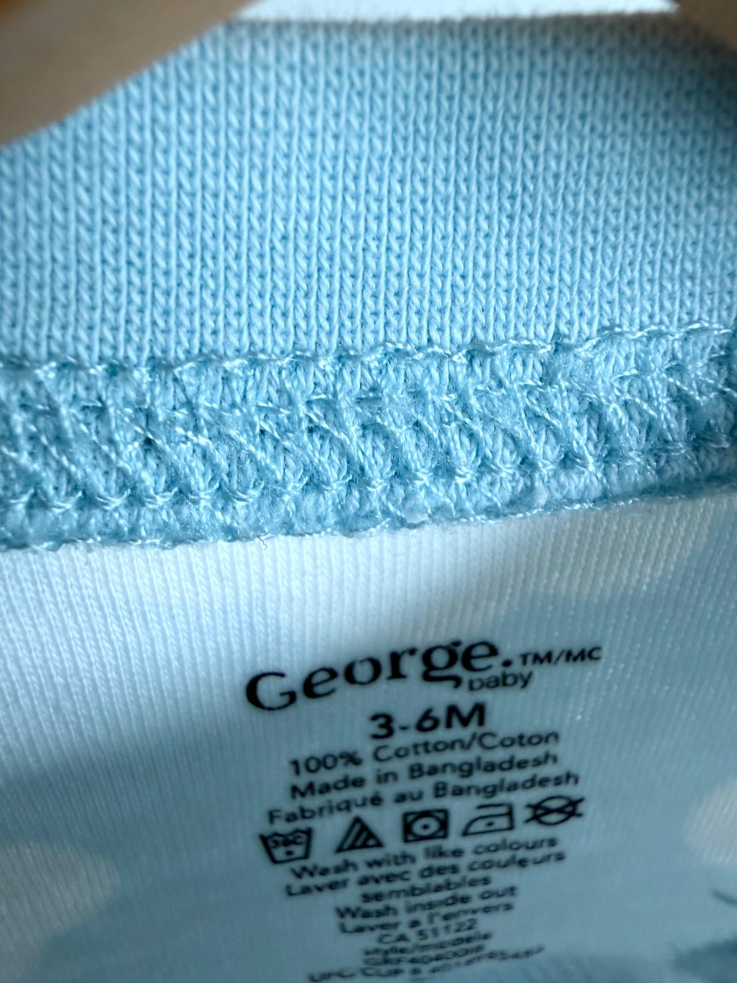 Cloud Blue Cotton Sleeper / 3-6m