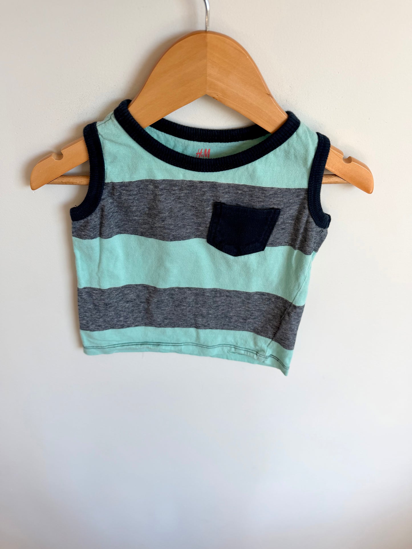 H&M Blue Panel Pocket Tank Top / 18-24m