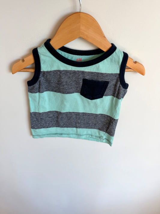 H&M Blue Panel Pocket Tank Top / 18-24m