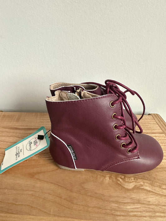 Little Moccs Maroon Lace Up Boot (With Tags) / Size 9 Toddler