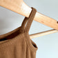 Brown Ribbed Romper / 3-6m