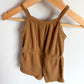 Brown Ribbed Romper / 3-6m