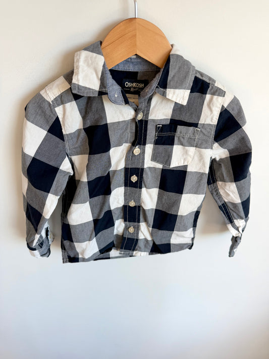 Checkered Button Up Top / 3T