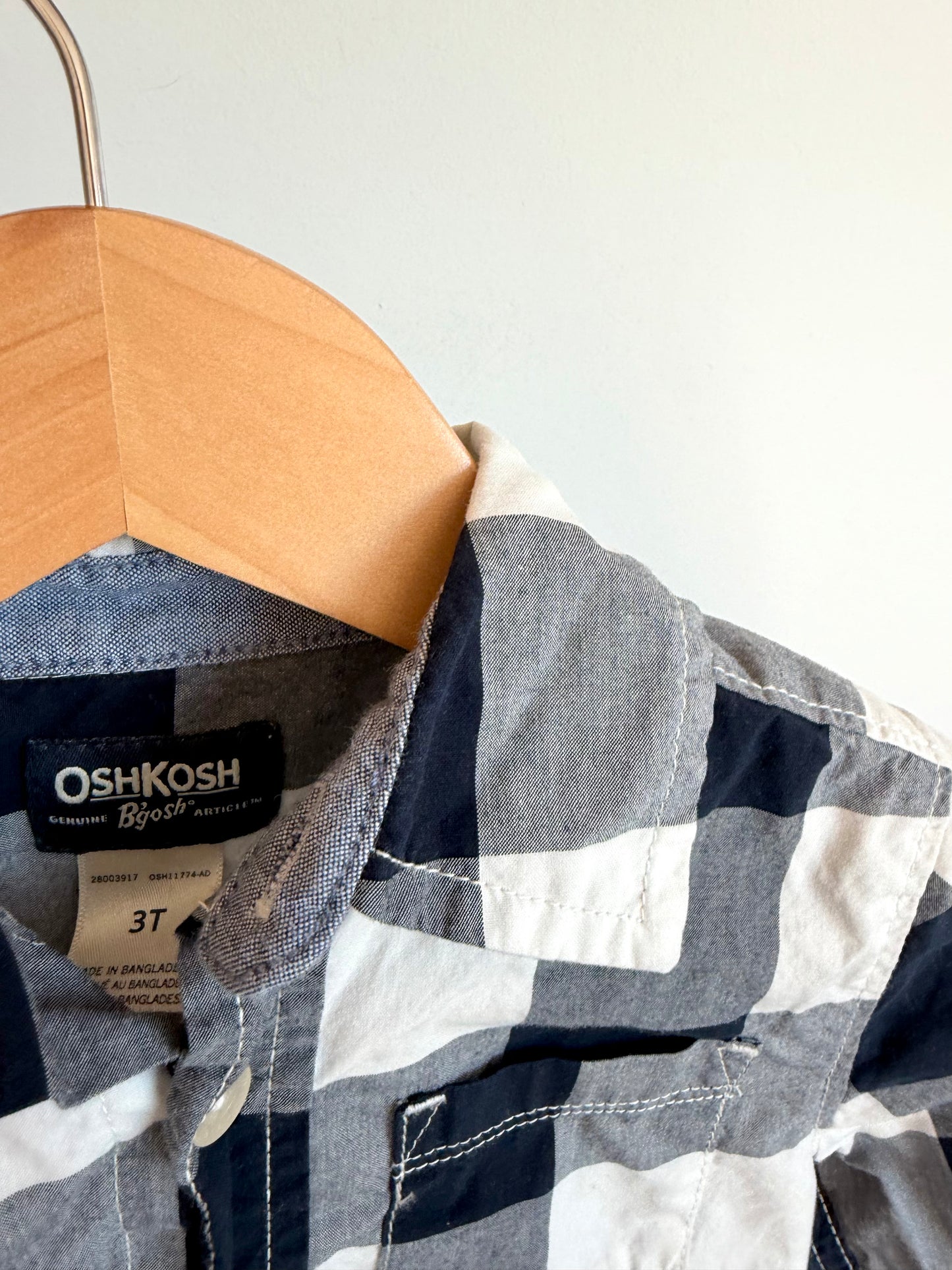 Checkered Button Up Top / 3T