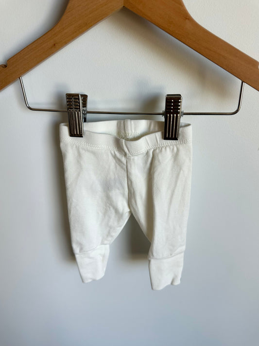 Cream Organic Newborn Leggings / 0m