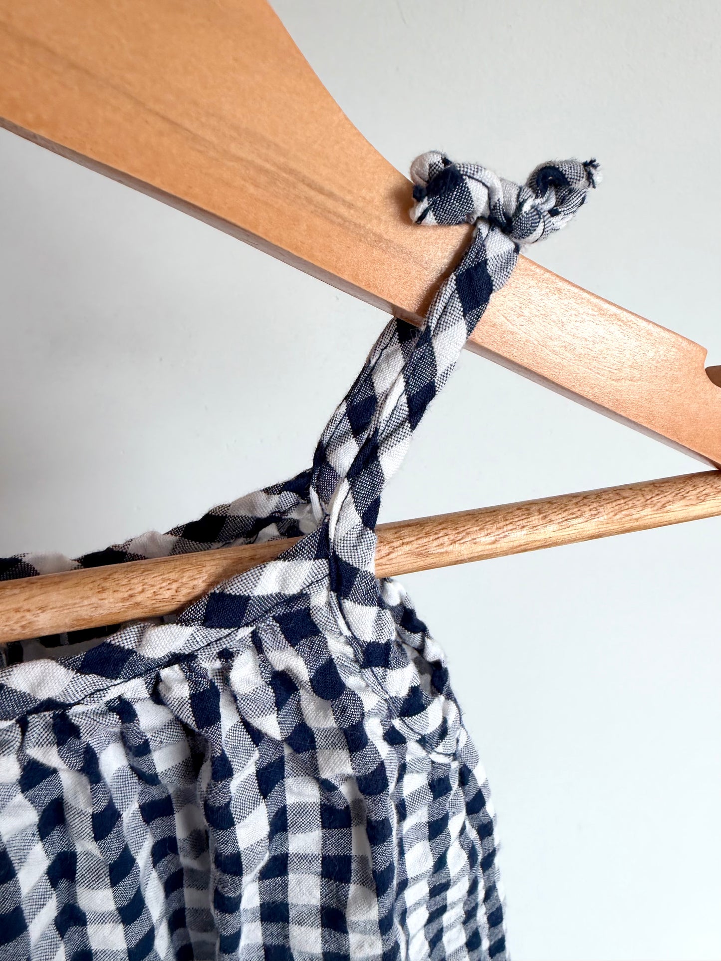 Gingham Blue Jumpsuit / 3-6m