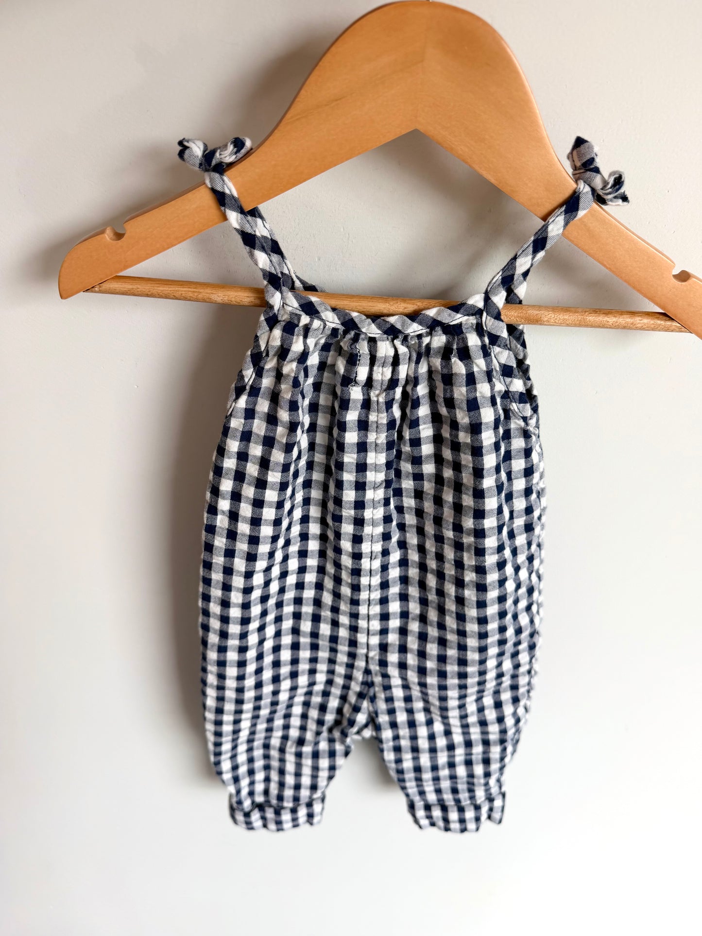 Gingham Blue Jumpsuit / 3-6m