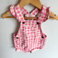 Pink Checkered Overalls / 3-6m