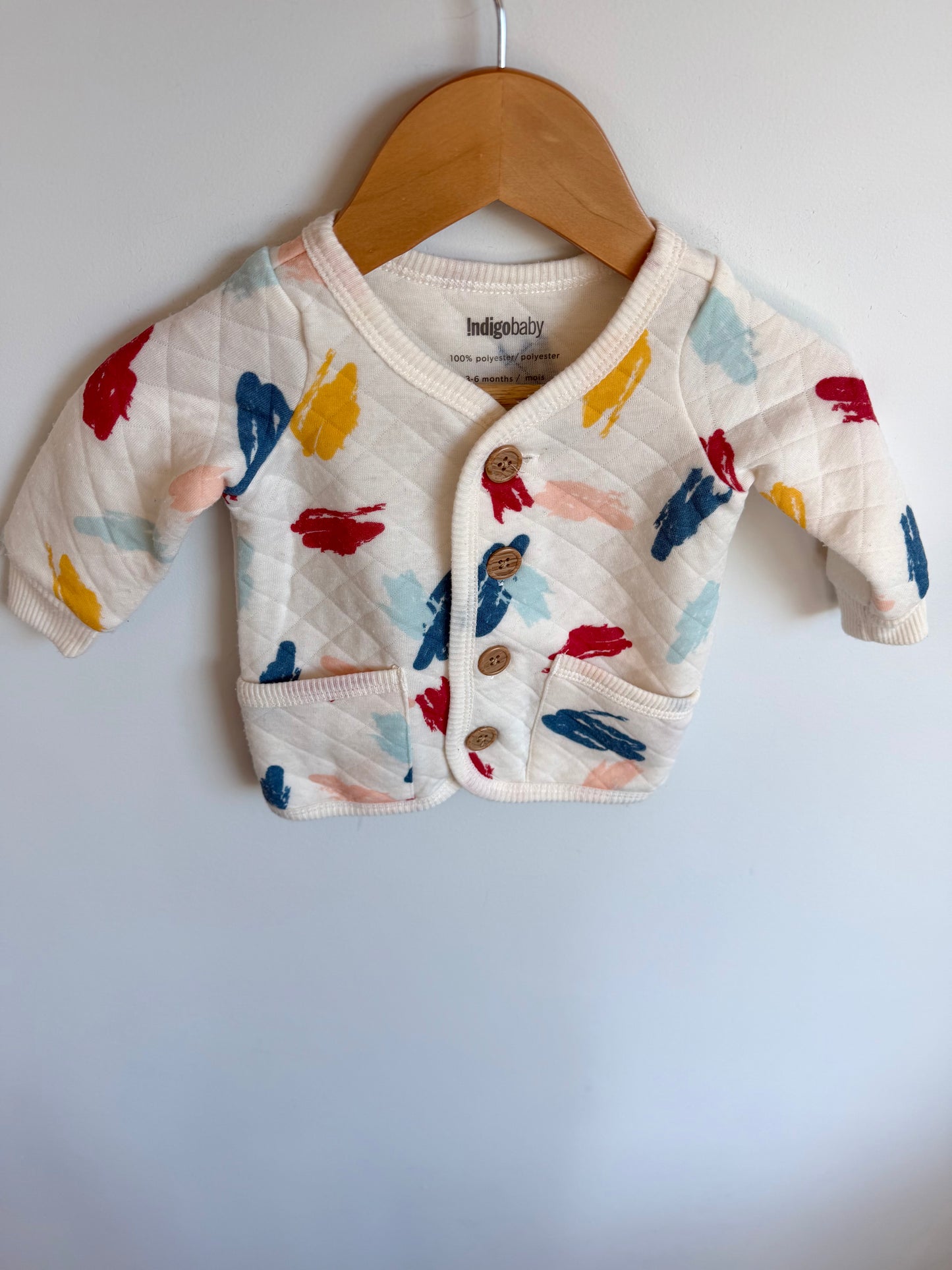 Brush Strokes Cardigan / 3-6m