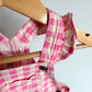 Pink Checkered Overalls / 3-6m