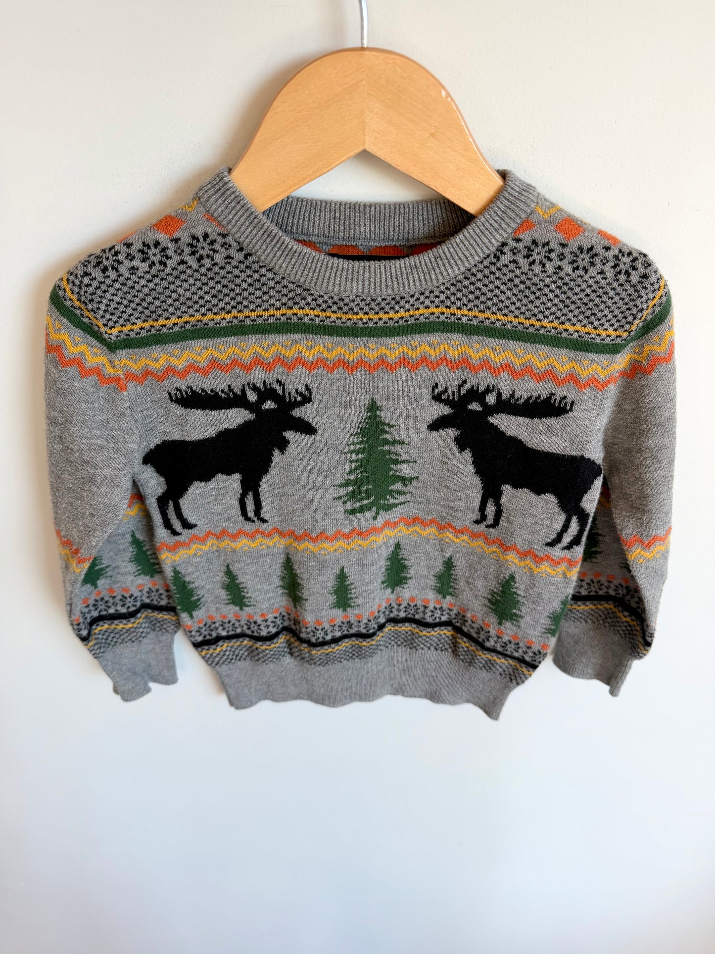 Moose and Tree Sweater / 2T
