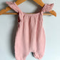 Cotton Pink Ruffle Sleeve Jumpsuit / 3-6m