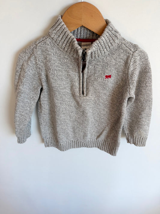 Grey Half Zip Up Sweater / 3T