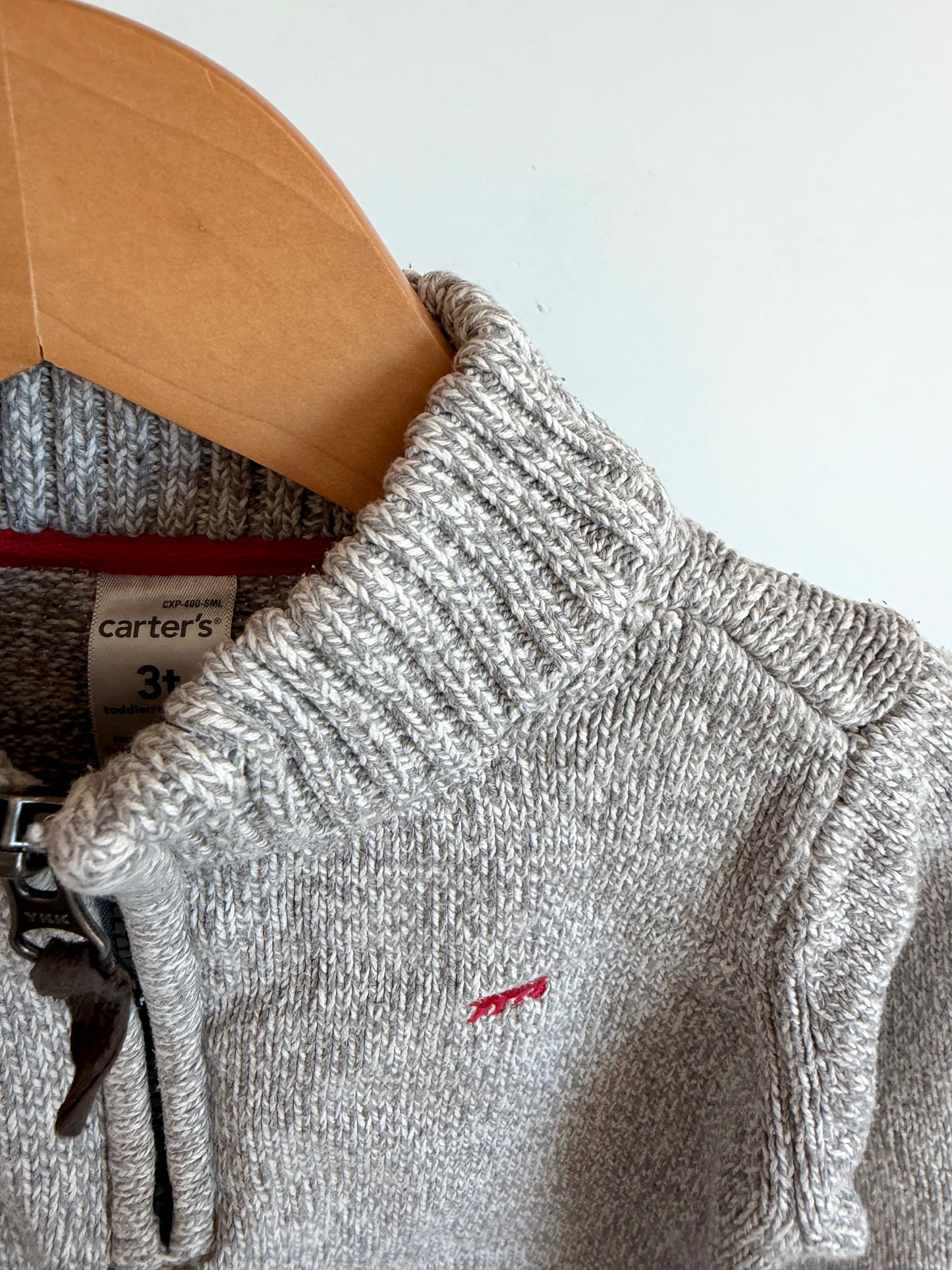 Grey Half Zip Up Sweater / 3T