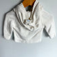 White Cotton Hood Sweater / 3-6m