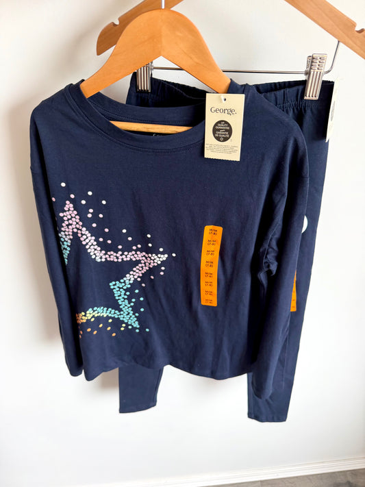 Star Navy Top and Leggings Set (With tags) / 7-8 years