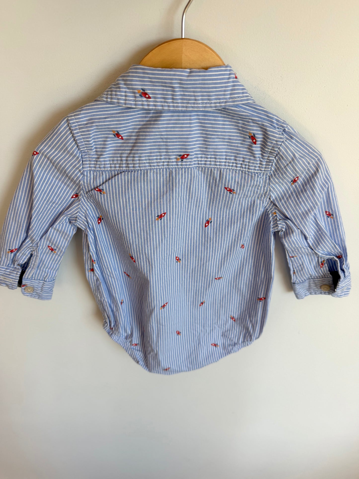 Rocket Button Up Collared Bodysuit / 18m