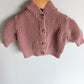 Pink Knit Hood Sweater / 3-6m