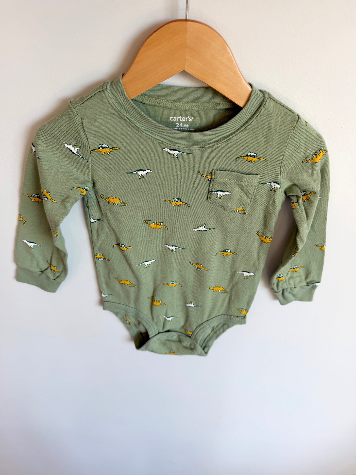 Green Dino Bodysuit / 24m