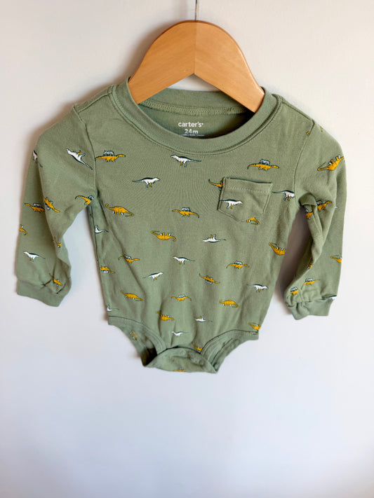Green Dino Bodysuit / 24m