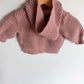 Pink Knit Hood Sweater / 3-6m