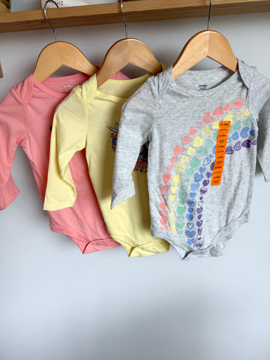 Paris, Unicorns, Heart Bodysuits (With tags) / 12-18m