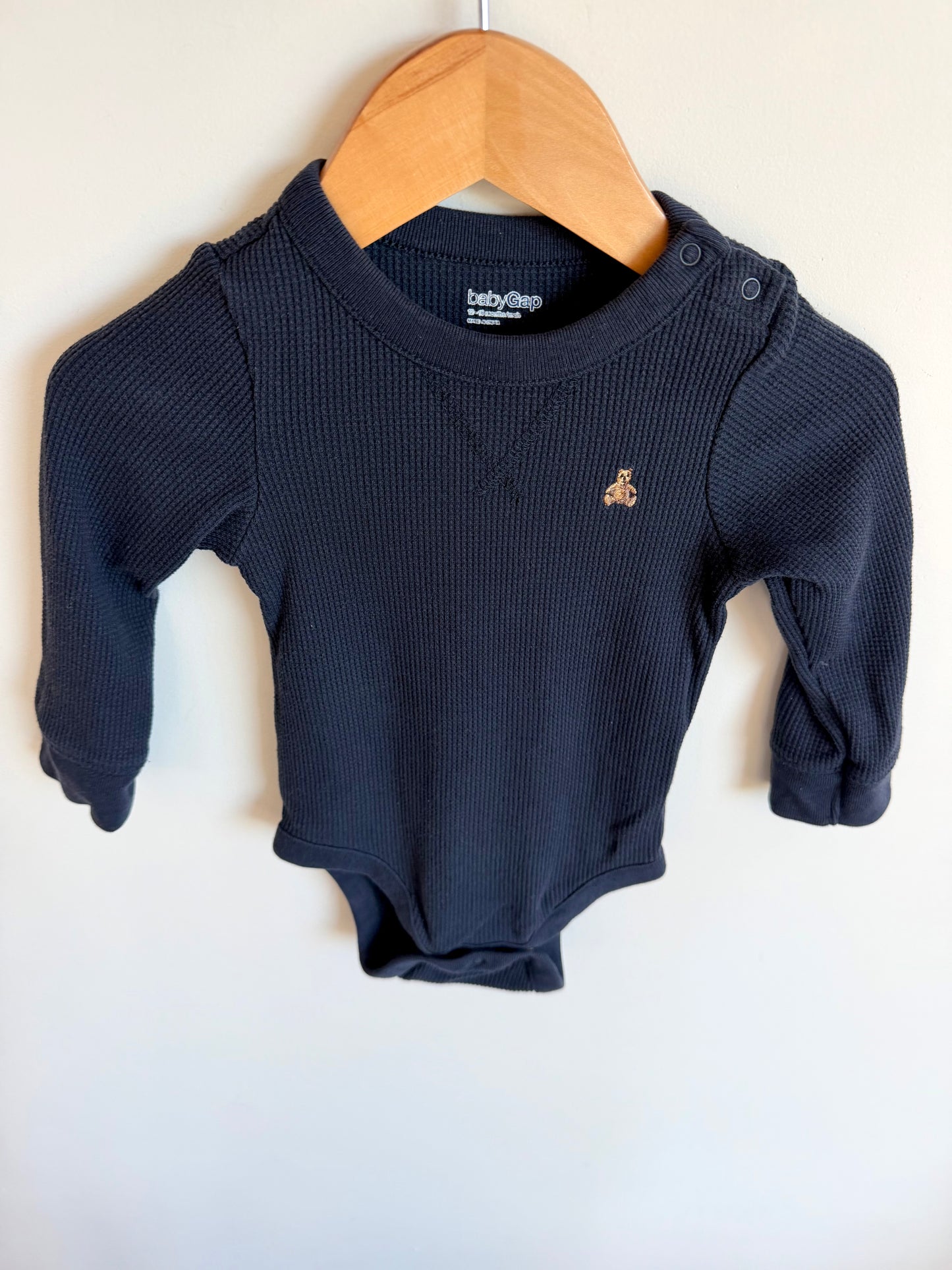 Gap Waffle Navy Bodysuit / 12-18m
