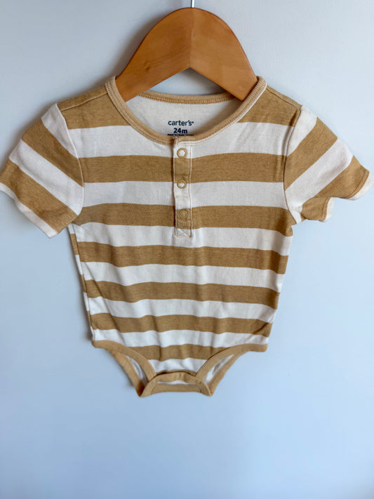 Tan Stripes Bodysuit / 18-24m