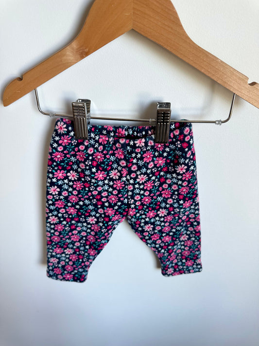 Fleece Floral Pants / 9m