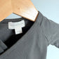 Charcoal Organic Cotton Wrap Bodysuit / 3-6m