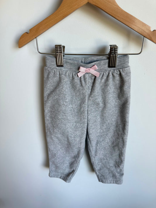 Grey Fleece Pants with Bow / 12m