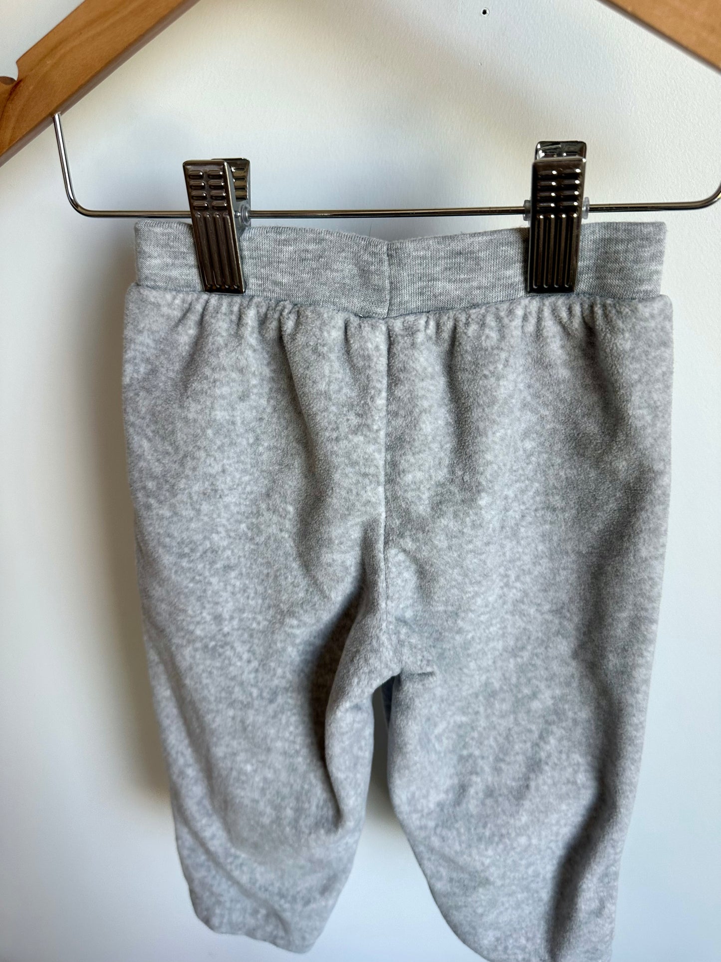 Grey Fleece Pants with Bow / 12m