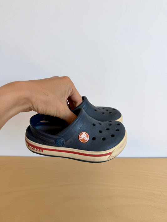 Crocs Blue with Red Trim Sandals / Size 8 Toddler