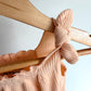 Peach Ribbed Bubble Romper / 3-6m
