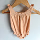 Peach Ribbed Bubble Romper / 3-6m