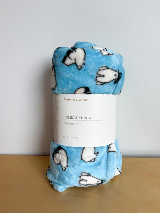 Polar Bear Blue Blanket (With Tags) (No Shipping)