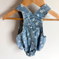 Floral Bubble Denim Overalls / 3-6m